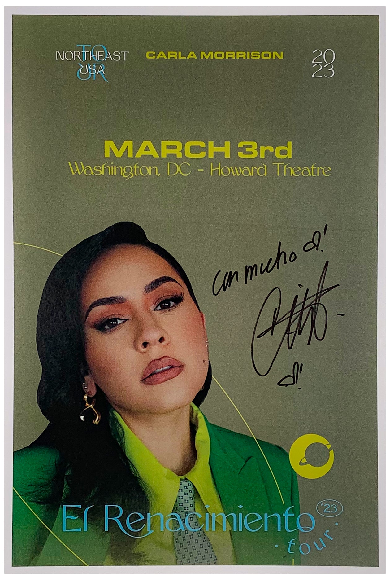 Carla Morrison Autograph Poster from Howard Theatre in Washington DC