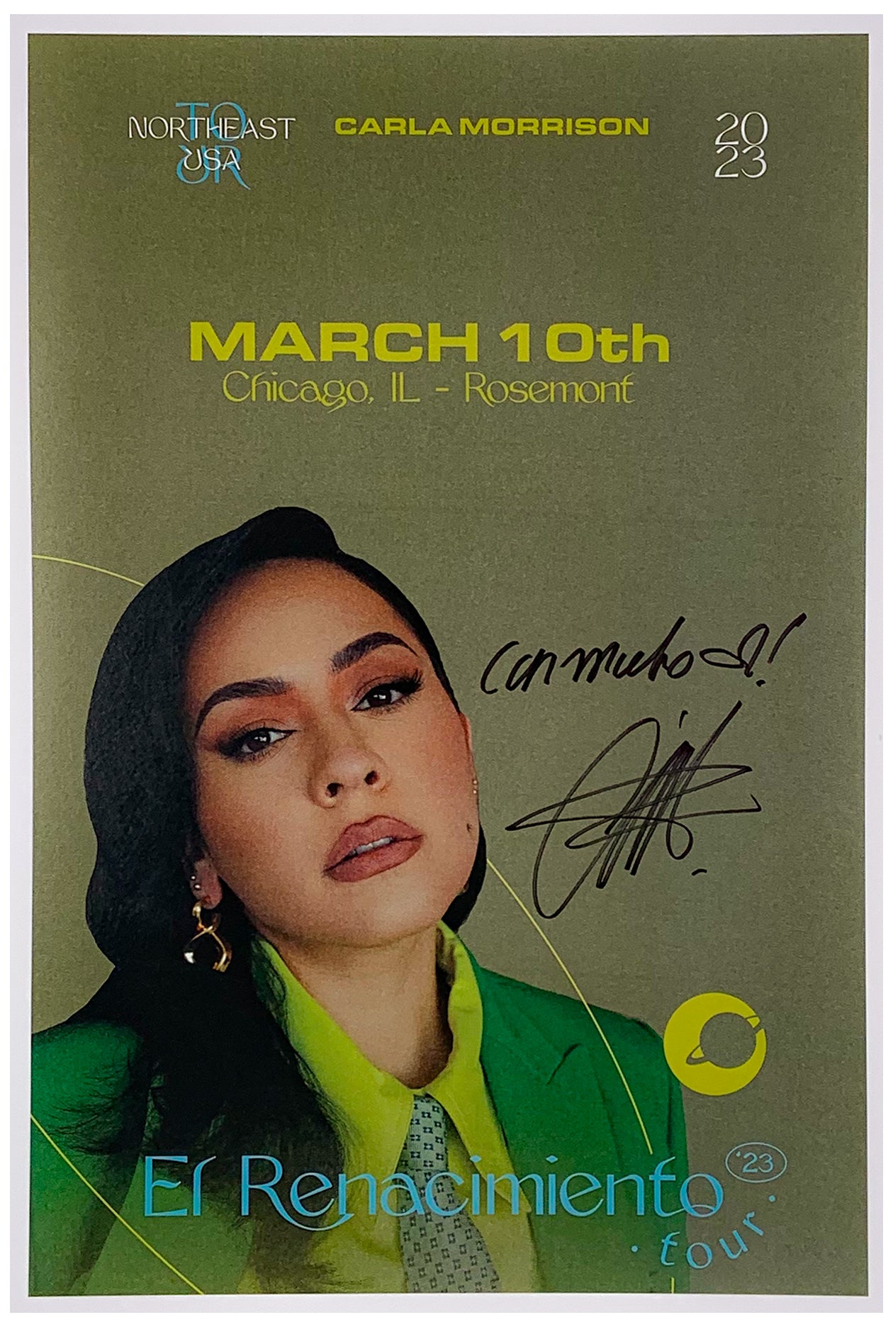 Carla Morrison Autograph Poster from the Rosemont in Chicago Il