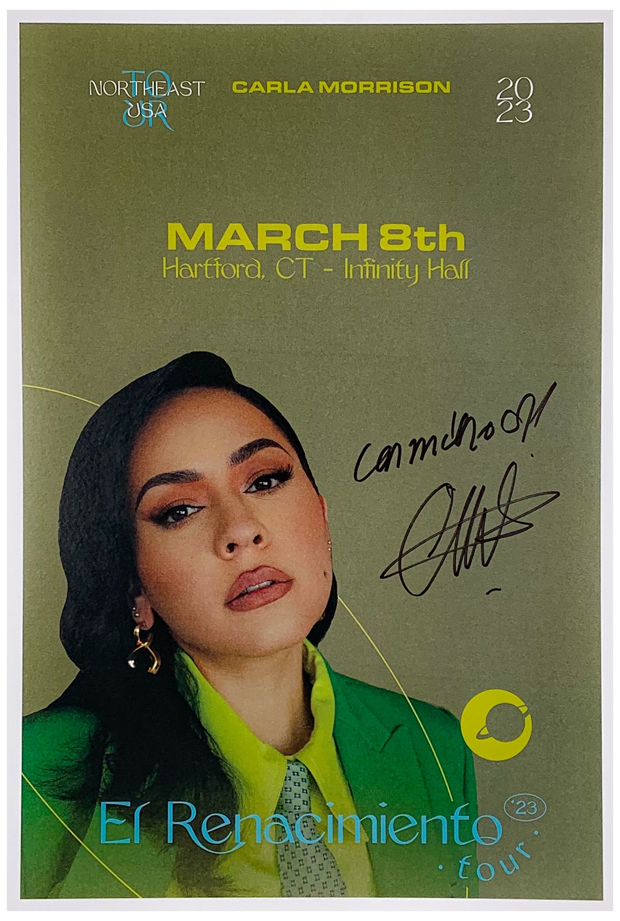 Carla Morrison Autograph Poster from Infinity Hall in Hartford CT